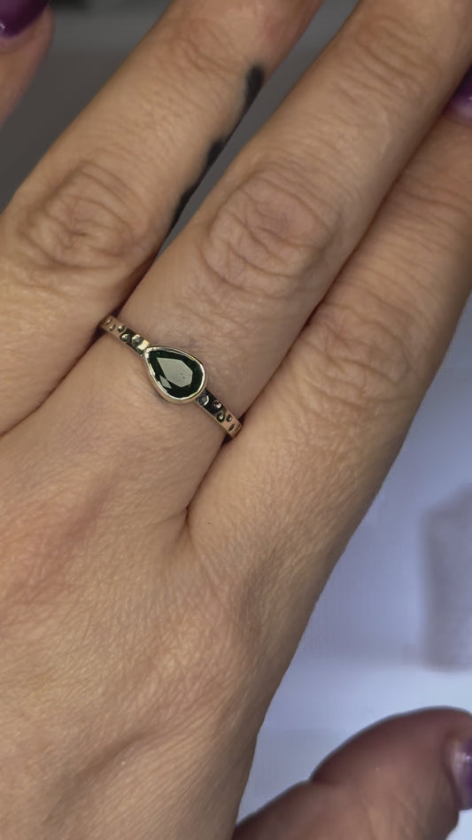 Emerald Sterling Silver Ring