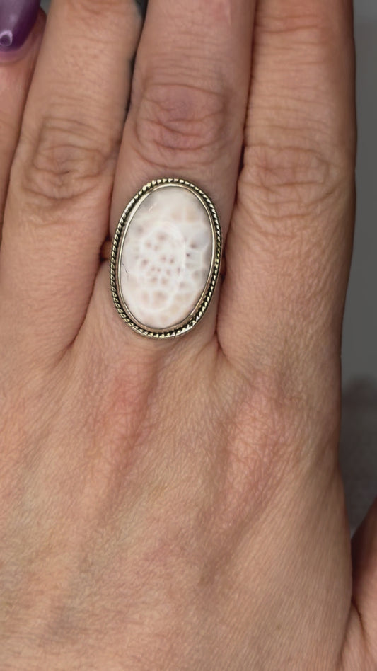 Natrolite Sterling Silver Ring