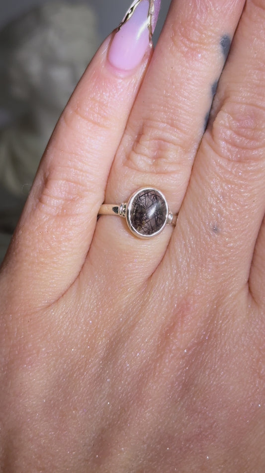 Black Rutile Sterling 925 Ring