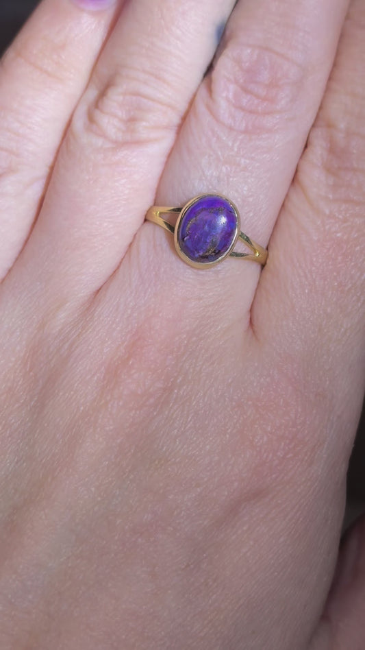 Purple Mojave Turquoise Sterling Silver Ring