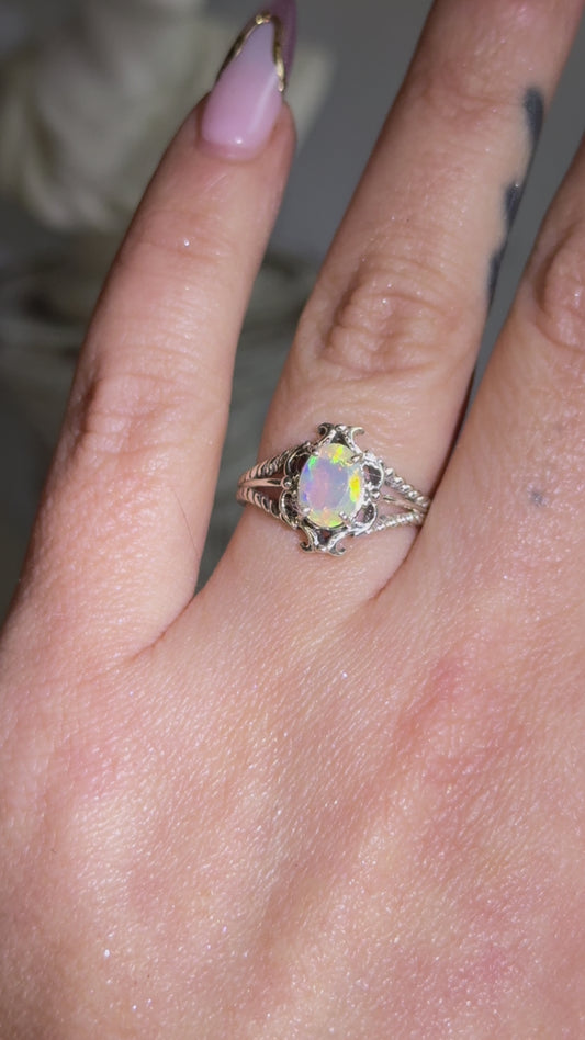 Ethiopian Opal Sterling Silver Ring