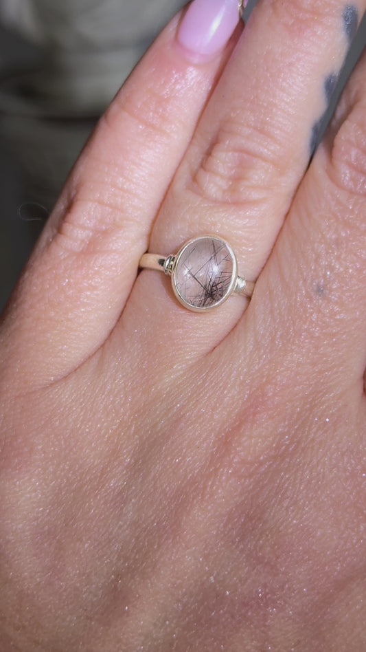 Black Rutile Sterling 925 Ring